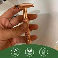 Maquinilla de afeitar de seguridad de doble filo ecológica para mujeres y hombres, 5 cuchillas, afeitadora Manual clásica en húmedo, reutilizable y Giftable - details 7