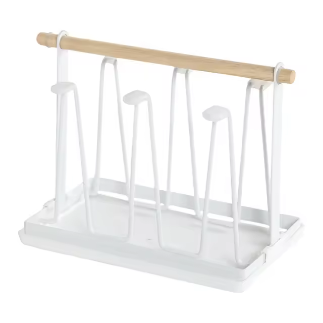 Soporte de Vasos de Metal de 6 Tazas Porta Vasos de Cocina con Estante Secado de Vasos de Metal - 1