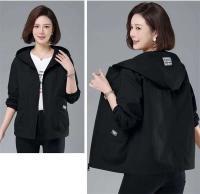 Chaqueta con Capucha de Viento de Media Longitud Coreana Abrigo Casual para Mujeres Primavera Otoño 2025 - details 6