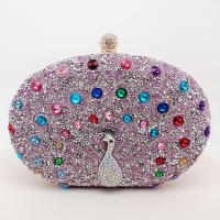 Nuevo bolso de cena con diamantes de pavo real, bolso de fiesta retro europeo y americano, bolso de vestir negro de gama alta - details 1