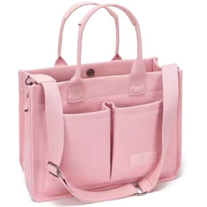 Bolsillo grande de lona para mujer con, bolso bandolera para computadora portátil, bolso diario, bolso de playa - 1
