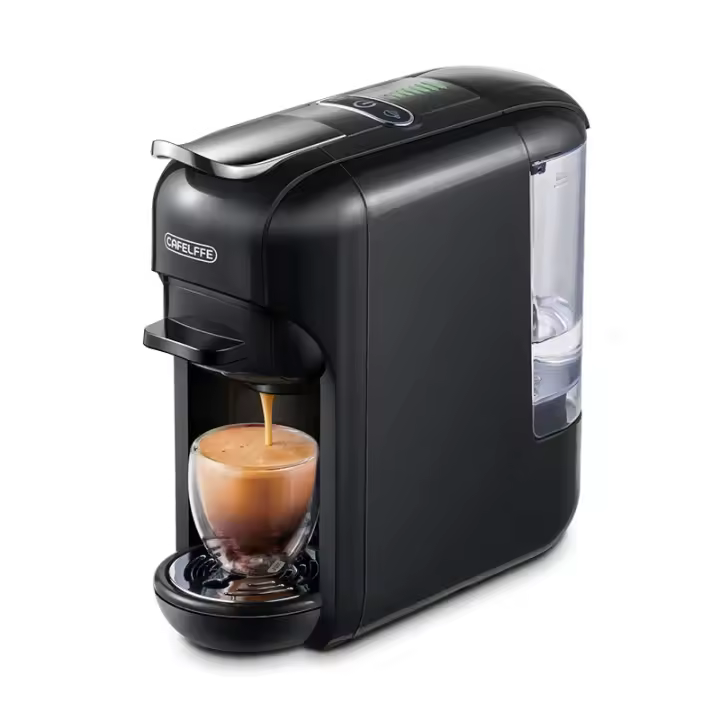 Cafetera de Acero Inoxidable 5 en 1 Compatible con 4 Cápsulas de Café y Polvo de Expreso - 1
