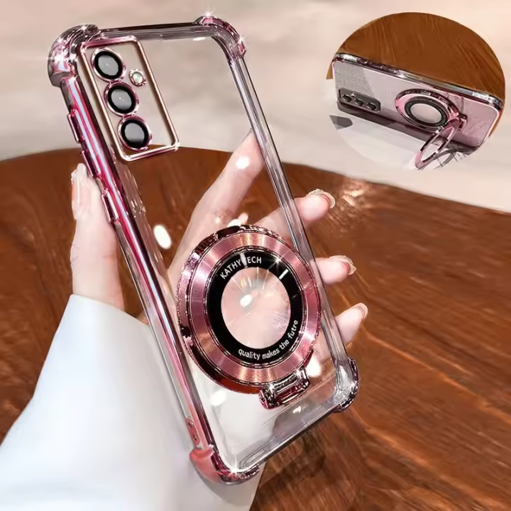 Transparente suave para Samsung Galaxy A56 A36 A26 A16 A06 A55 A35 A25 A15 A05s A05 A54 A34 A24 A14 soporte magnético de prevención de caídas - 1