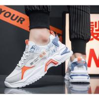 Zapatos masculinos nuevos zapatos deportivos con superficie de malla transpirable zapatos de moda para correr con suela gruesa para hombres blancos - details 11