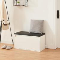 Banco Zapatero con Cajón Mueble Zapatero para 3 Pares de Calzado con Asiento Tapizado para Entrada Vestíbulo Dormitorio Aglomerado Polipiel 80 x 39 x 45 cm - details 7