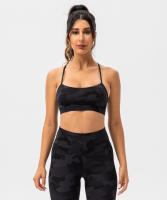 SHINBENE Sujetador Deportivo de Yoga para Mujeres con Estampado Camuflaje Diseño de Espagueti y Tirantes Delgados Fitness Gimnasio XS-XL - details 2