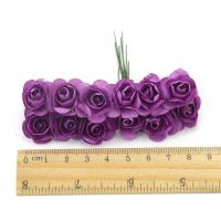Mini ramo de rosas artificiales de papel para álbum de recortes, decoración de fiesta de boda, flores artificiales baratas, 144 cm, lote de 1,5 unidades - details 3