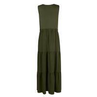Vestido Bohemio De Playa Largo Para Mujer Elegante Sin Mangas Color Sólido Vintage Vestido De Fiesta Maxi Con Swing Grande Silueta A-Line Para Verano - details 15