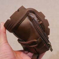 Botas cortas de cuero antideslizantes para niñas, zapatos versátiles de suela gruesa suave, estilo coreano, a la moda, otoño e invierno, 2024 - details 9