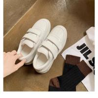 Zapatos blancos de velcro de suela gruesa, nuevos zapatos de tablero deportivos casuales plateados - details 3