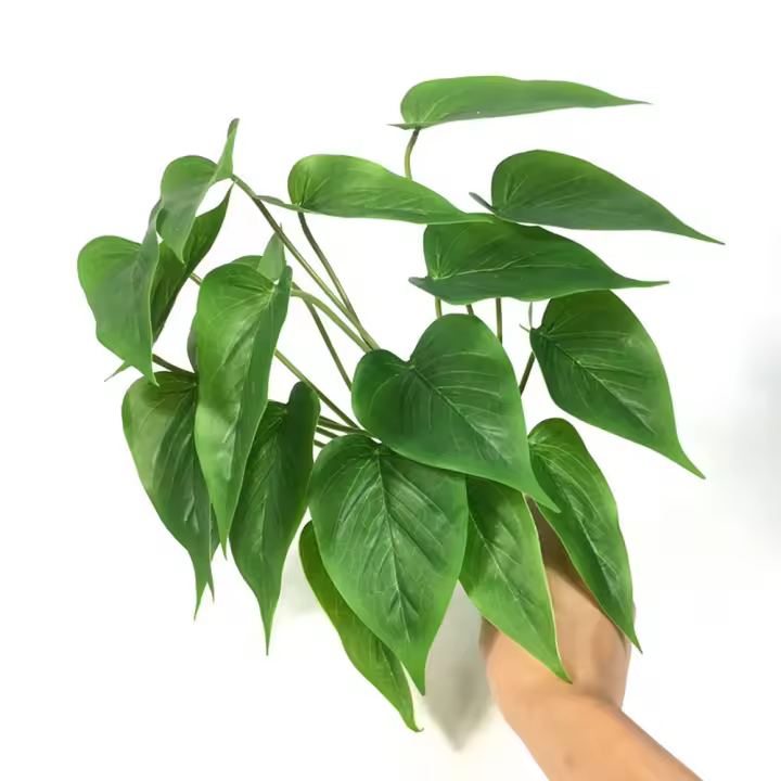 Plantas de loto artificiales creativas de 18 hojas, simulación de tacto Real verde, hojas verdes, accesorios para fotos, plantas de bonsái de imitación de plástico, regalo - 1