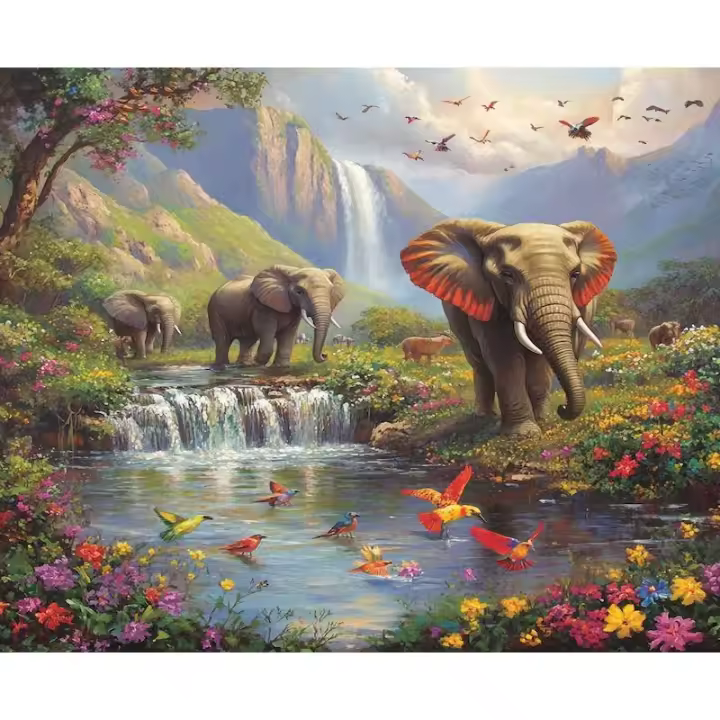 RUOPOTY Pintura de Elefante Moderna Kit de Pintura por Números de Acrílico - 1