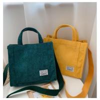 Bolso de lona de pana bolso de mensajero de hombro para mujer versión coreana pequeño bolso cuadrado - details 21