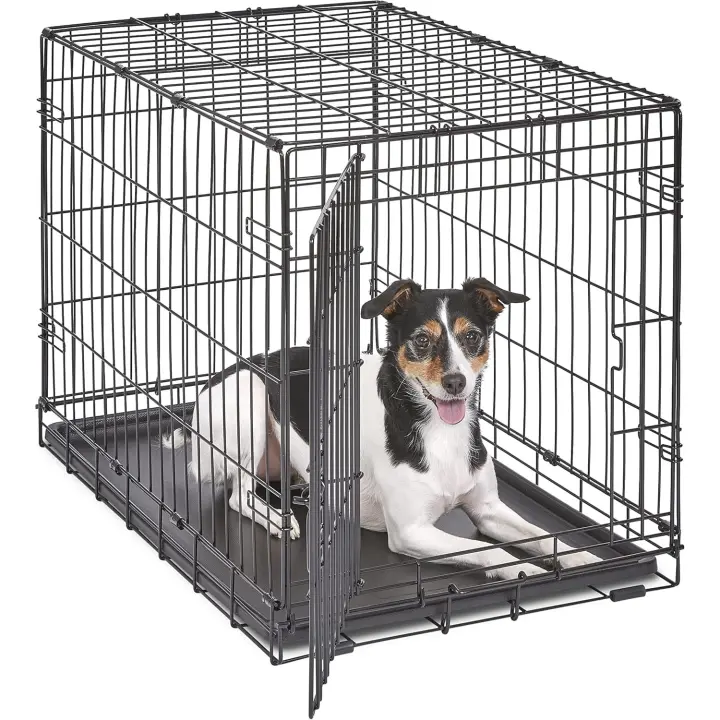 New World modelo B30 Jaula para perros recién optimizada, con una sola puerta, bandeja a prueba de fugas, patas protectoras y nuevas características patentadas, longitud de 76,2 cm - 1
