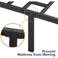 Bastidor de Cama Metálico Listones de Acero Espacio de Almacenamiento Bajo la Cama Fácil Montaje Cama Individual 90 x 190 x 36.5 cm Negro - details 24