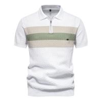 Polo de punto acanalado texturizado para hombre, camiseta de manga corta transpirable y fresca, novedad de verano, 2024 - details 3