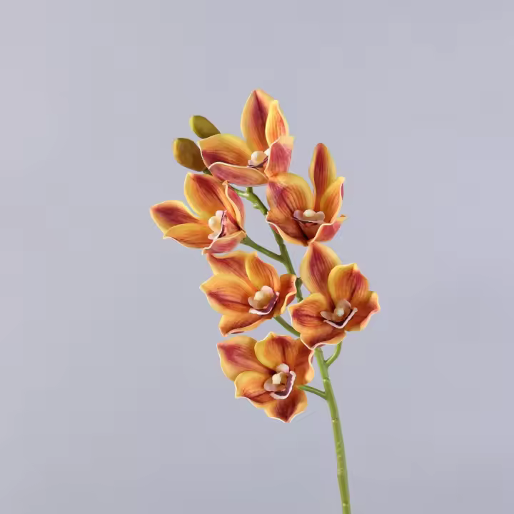 Orquídea Papilio Artificial de 6 cabezas, colores vivos, tallos flexibles, simulación de Phalaenopsis, tacto Real, realista - 1