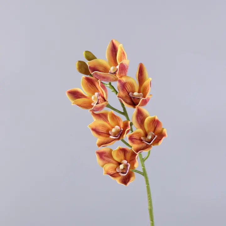 Orquídea Papilio Artificial de 6 cabezas, colores vivos, tallos flexibles, simulación de Phalaenopsis, tacto Real, realista - 1