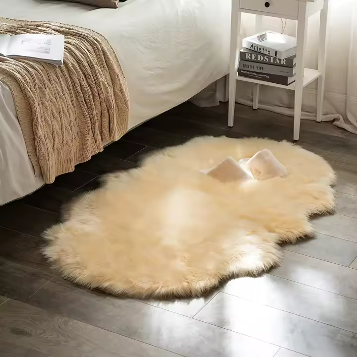 Alfombra de Lana Suave para Dormitorio Sala de Estar Alfombra para Coche Sofá Silla Cojín Lavable Alfombra de Piso para Dormitorio - 1
