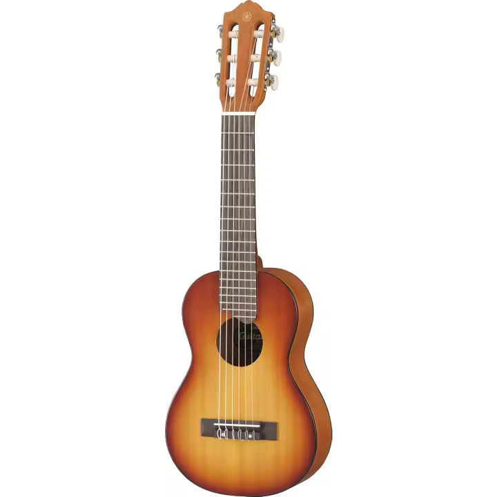 GL1 Guitalele, Mini guitarra de madera con las dimensiones de un ukelele, escala de 17 pulgadas, 6 cuerdas de nylon, color Negro - 1