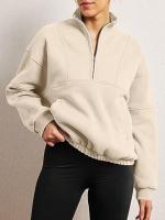 Otoño Invierno nueva moda sudadera Casual mujer bolsillo pulóver cuello alto manga larga Top - details 10