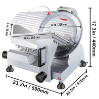 SucceBuy Cortadora de carne comercial, cortadora eléctrica de alimentos Deli con hoja de acero al carbono, para carne, queso, verduras y jamón - details 2
