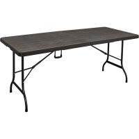 Mesa Plegable Portátil Multifuncional, 180x74x74cm, Imitación a Madera, Marrón - details 0