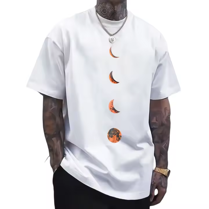 Camiseta estampada informal y transpirable para hombre, cuello redondo, lavable a máquina, algodón cómodo, ideal para salidas y deportes de verano - 1