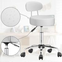 Ruedas Respaldo Altura Ajustable 46-60cm 360º Asiento 10 cm Blanco - details 1
