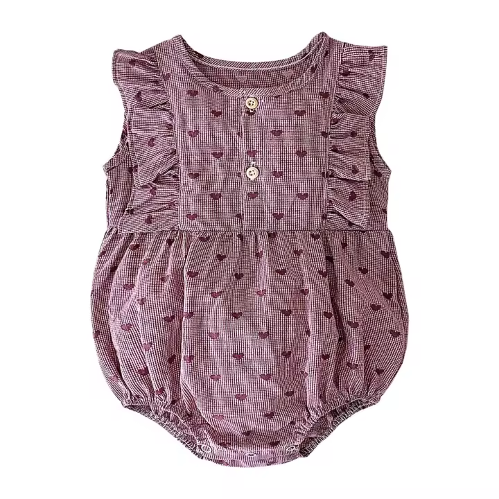 -Mono de Algodón para Niña, Ropa de Princesa Sin Mangas Dulce, Lindo, Verano - 1