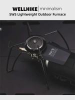 Estufa portátil plegable de acero inoxidable con tarjeta de araña negra ligera para exteriores, estufa de barbacoa para acampar - details 7
