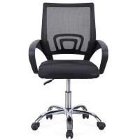 Silla giratoria delgada negra para dormitorio de oficina moderna - details 1