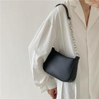 Bolso pequeño para mujer, moda Retro, Color sólido, cuero PU, hombro, axila, informal, Hobos, bolso de día - details 3