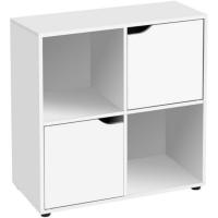 Mueble de Almacenamiento de Madera Natural Puerta Abierta, Compartimentos Organizados, 120x29x60 cm para Estudio, Dormitorio, Salón, Oficina y Biblioteca - details 6