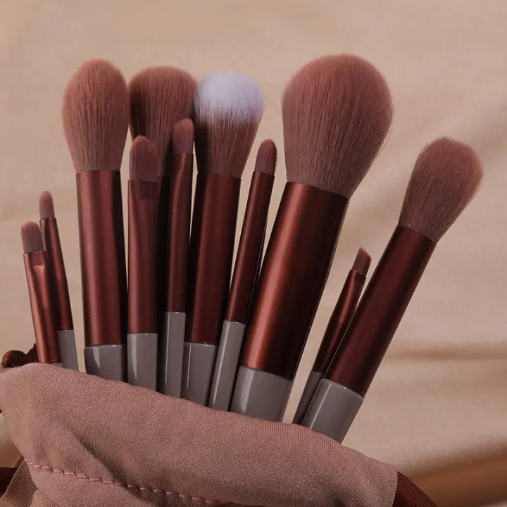 Juego de Brochas de Maquillaje Profesional para Mujer 13 Brochas Cosméticas para Corrector, Base, Rubor, Resalto, Polvo Suelto y Más - 1