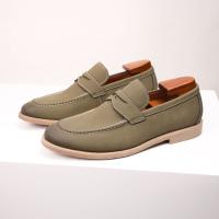 Mocasines de color claro, zapatos casuales de cuero para hombre, zapatos de cuero genuino - details 10