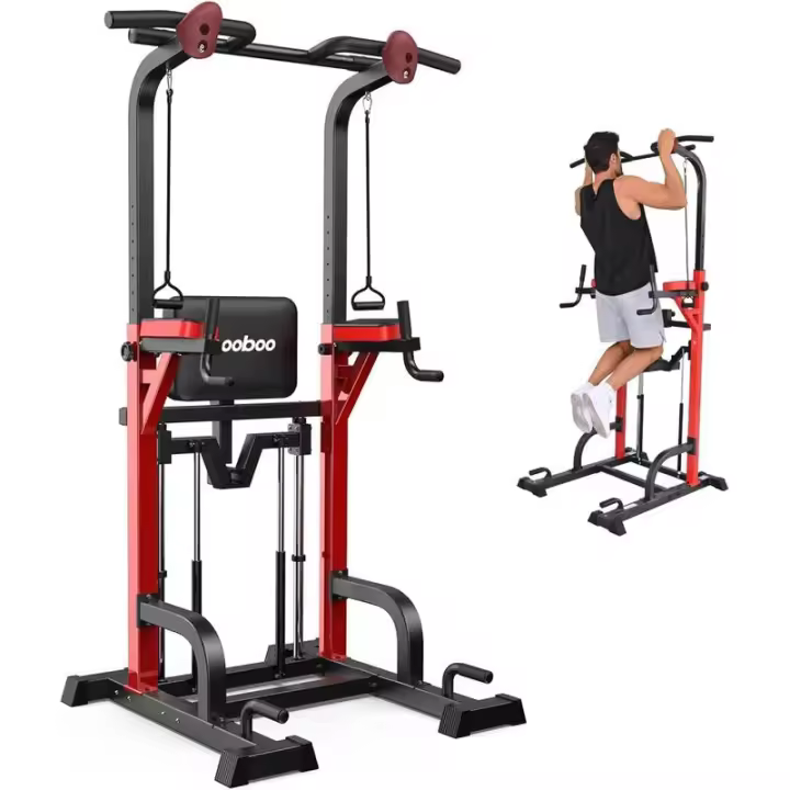 Estación de inmersión en torre, barra de tracción para entrenamiento de gimnasio en casa, ejercicio de entrenamiento de fuerza Fiess de altura ajustable multifunción - 1