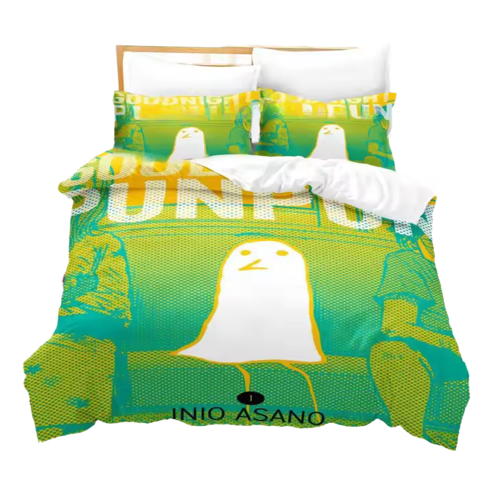 Juego de Ropa de Cama 3D Impresa Diseño Punpun Oyasumi para Niños y Adultos Tamaño Twin Queen - 1