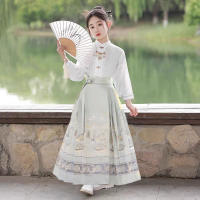Falda de caballo de alta gama para niñas, Hanfu mejorado Ming mad, ropa fina y antigua para niños, estilo Tang, verano - details 2