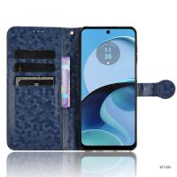 Funda de Cuero Corrugado Sencillo para Motorola Moto G14 G 4G Carcasa de Teléfono Móvil Sólida de Color Sólido - details 2