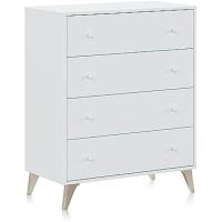 Comoda con 4 Cajones, para Dormitorio, Modelo Dulce, Acabado en Color Blanco Artik, Medidas: 77,5 cm (Ancho) x 95 cm (Alto) x 40 cm (Fondo) - details 0