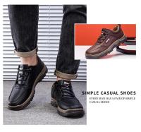 Zapatos Casuales de Cuero Retro para Hombres Transpirables, Cordones, Camino, Marrón, Primavera, Moda - details 5