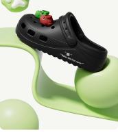 Lindo agujero zapatos de las mujeres de verano suelas gruesas aumentar la altura y antideslizante desgaste exterior sandalias de playa bolsa cabeza dos zapatillas de desgaste - details 6