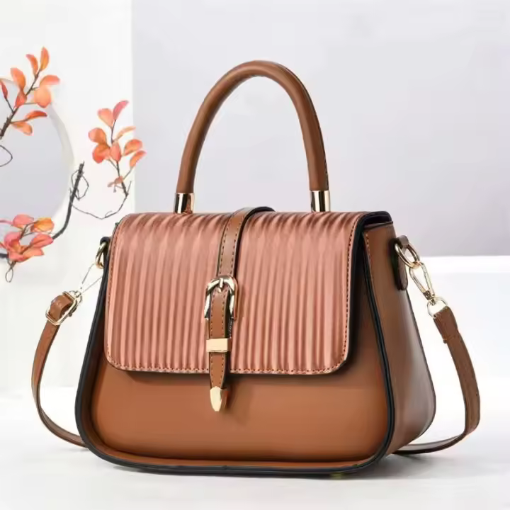 Bolso de hombro diagonal de gran capacidad para mujer de alta gama a la moda y forro de PU con cierre abatible -21982 - 1