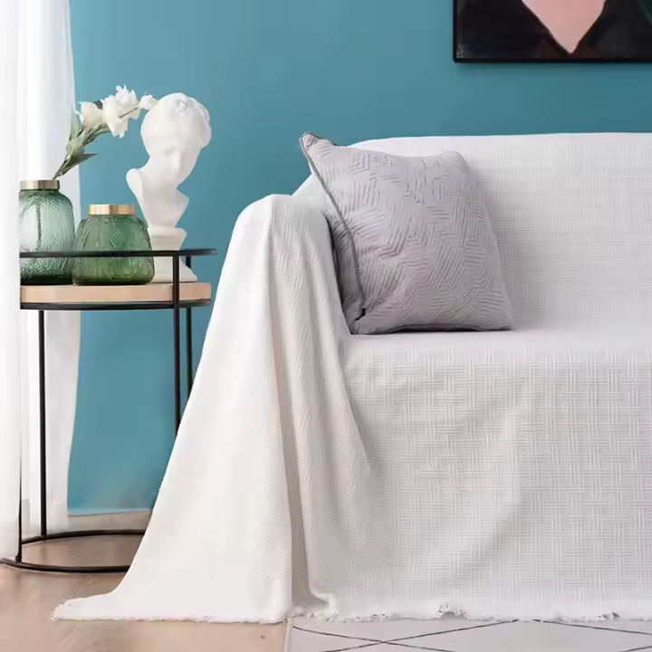Manta de cama con liberación de arena, funda de sofá de color sólido general, funda de sofá - 1
