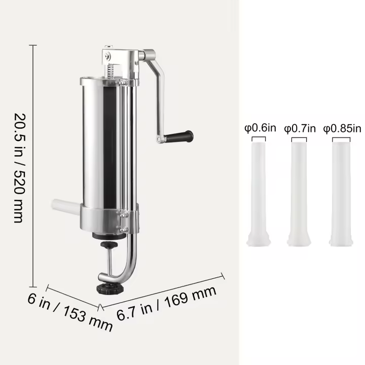 SucceBuy Embutidora de salchichas manual, acero inoxidable 304, máquina vertical, para uso doméstico y comercial - 1