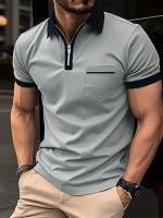 Camiseta informal de manga corta con bolsillo en el pecho para hombre POLO - details 12