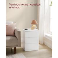 Mesita de Noche Moderna Blanca Nube LET631W14 Estación de Carga, Mesa Auxiliar con 3 Cajones, 2 Tomas AC, 2 Puertos USB - details 7