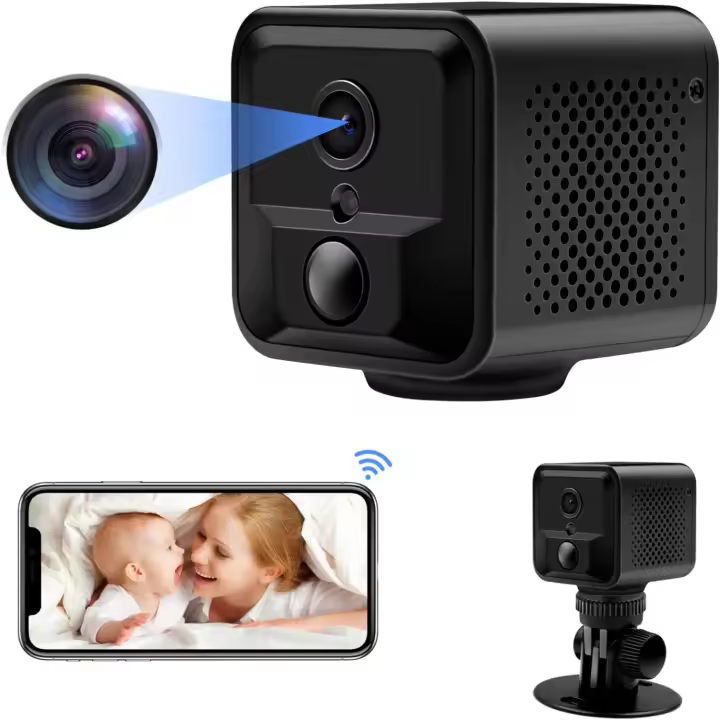 Minicámara portátil con WiFi HD 1080P, cámara de seguridad pequeña con modo WiFi y modo DV, admite visión nocturna y detección de movimiento - 1