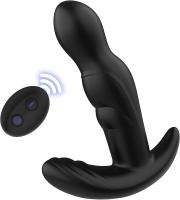 Masajeador de próstata giratorio con 10 vibraciones y 3 frecuencias, tapón anal de carga de silicona, control remoto inalámbrico - details 0